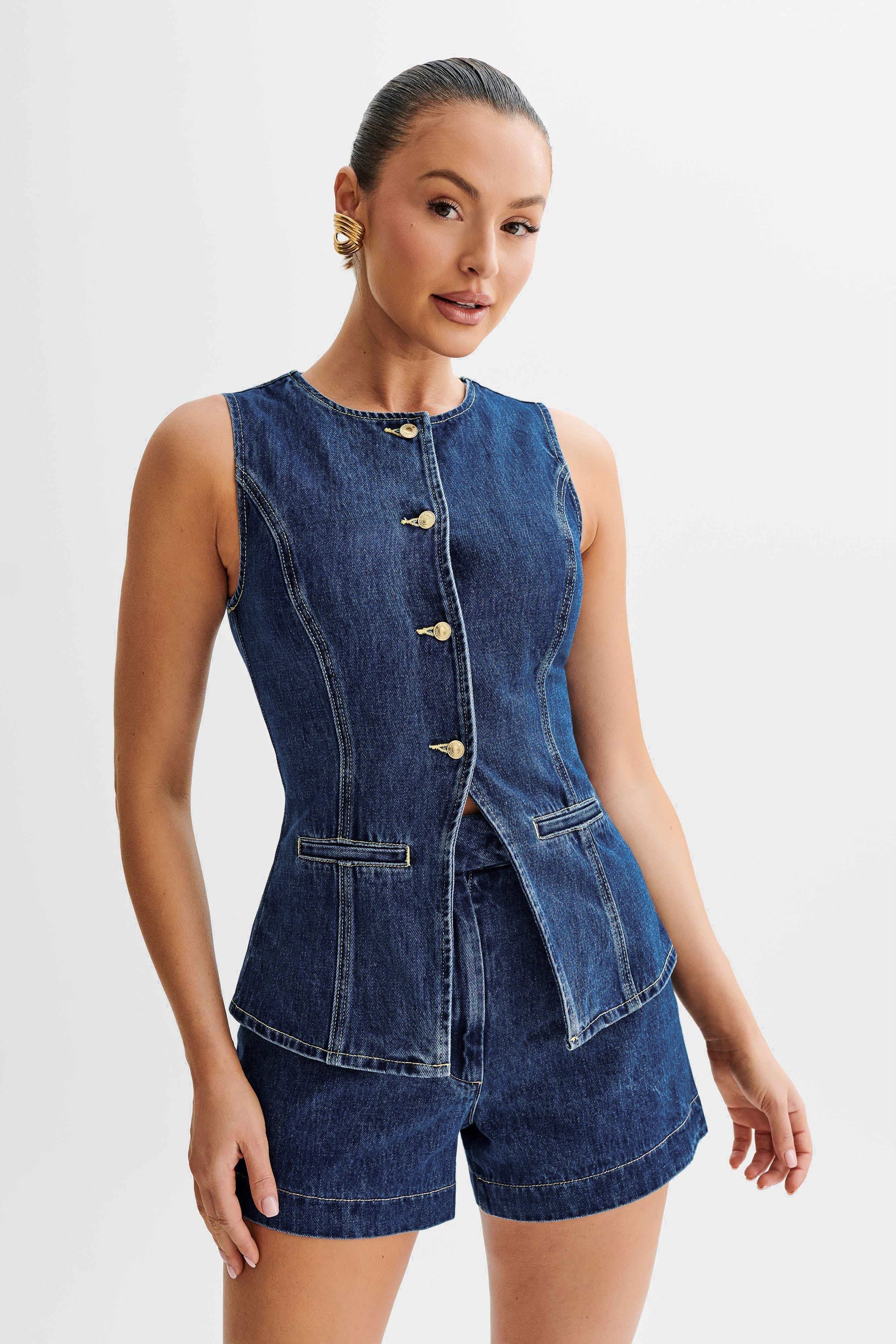 Holm™ | Trendy denim sæt med knapper