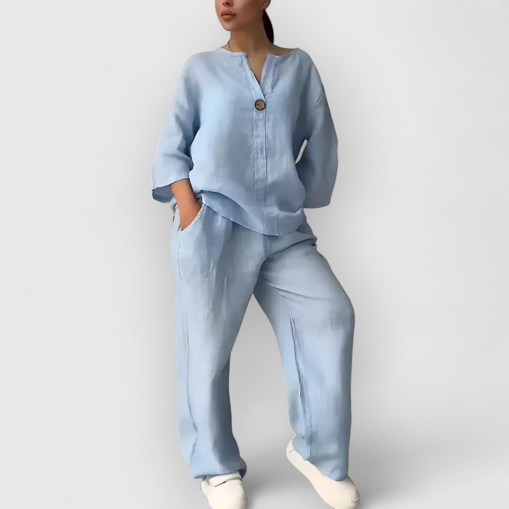 Holm™ | Margherita – To-delt linned sæt i afslappet, elegant stil