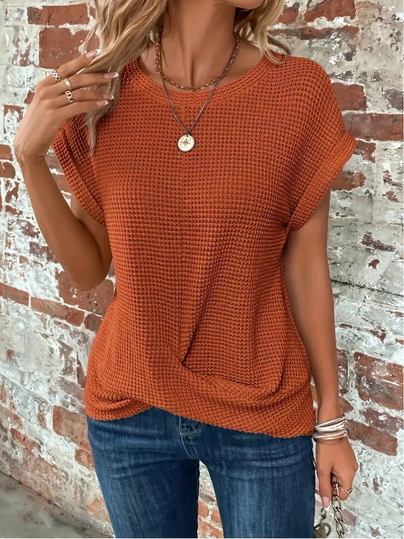 Ellis™ | Elegant bluse med rund hals