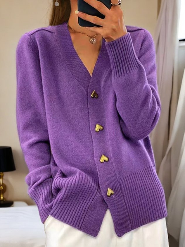 Eva | Cardigan med hjerteformede knapper