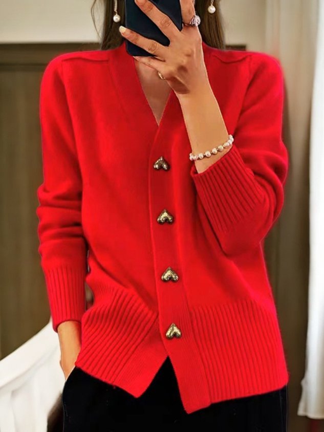 Eva | Cardigan med hjerteformede knapper