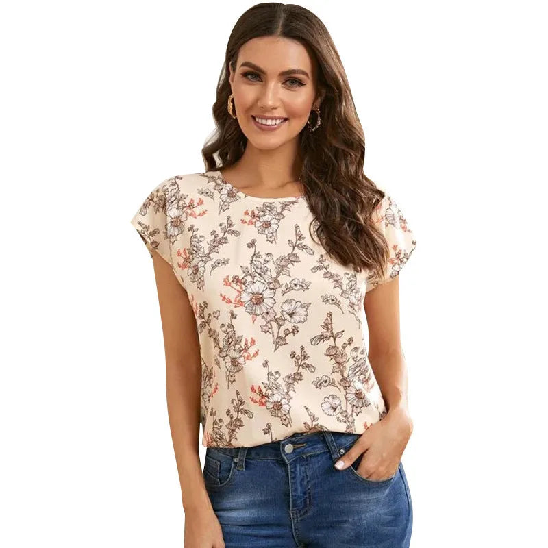 Blomsterprint Sommerbluse