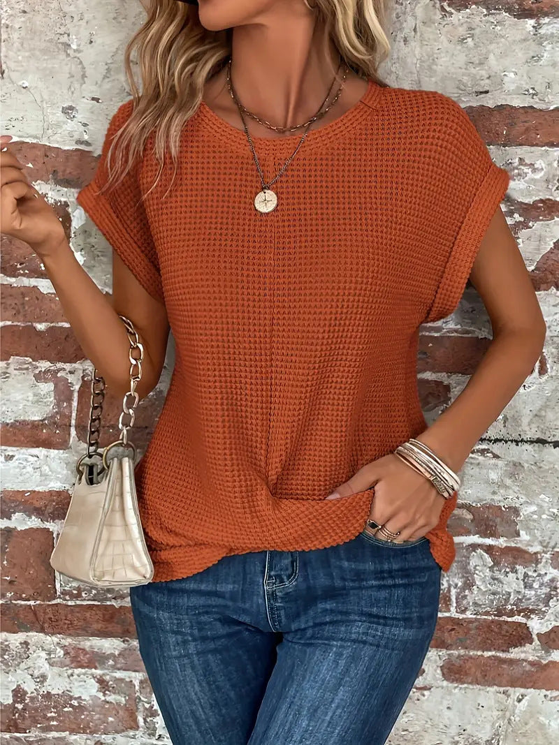 Ellis™ | Elegant bluse med rund hals