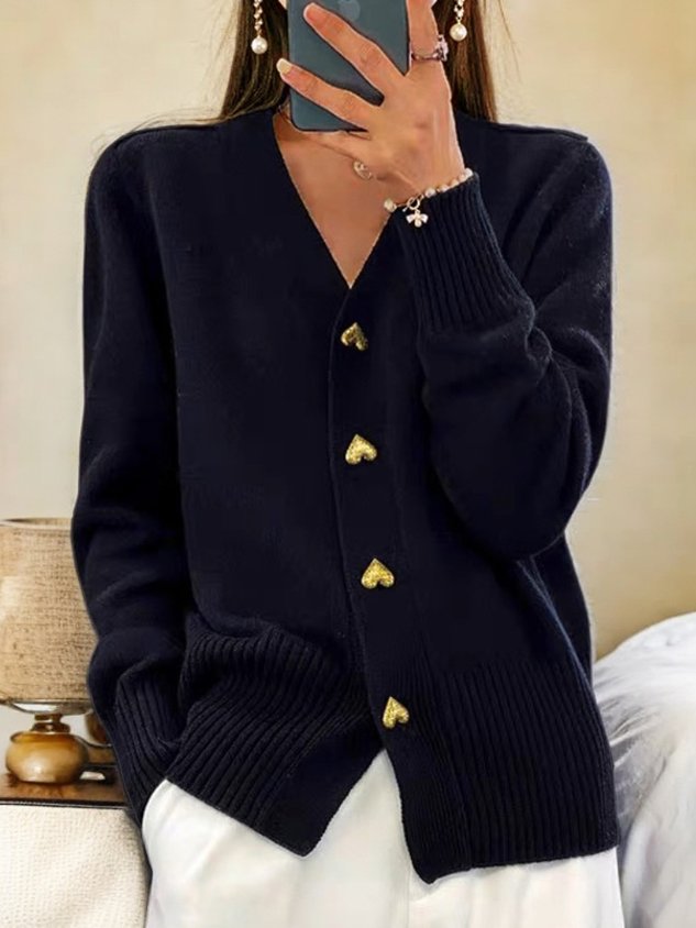 Eva | Cardigan med hjerteformede knapper